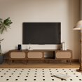 thumbnail image 3 of TV Stand for 75 Inch TV, 78.7 Inch Entertainment Center with Rattan Doors and Glass Open Shelf, Walnut Media Console with Ample Storage for Living Room, Bedroom, TV Stand for 85 Inch TV, 3 of 26