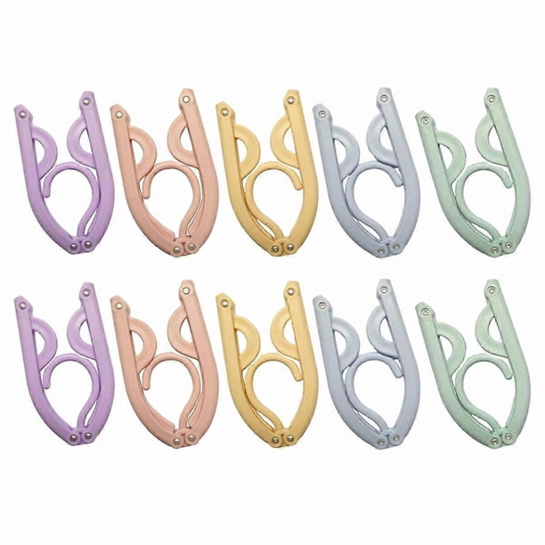 10Pcs Plastic Travel Hangers,Portable Folding Clothes Hangers,Travel Accessories Foldable Clothes Drying Rack for Travel