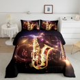 thumbnail image 2 of Erosebridal Saxophone Bedding Twin Comforter Set,Musical Instrument Down Comforter,Melody Decor,Lightweight,2-Piece, 2 of 7