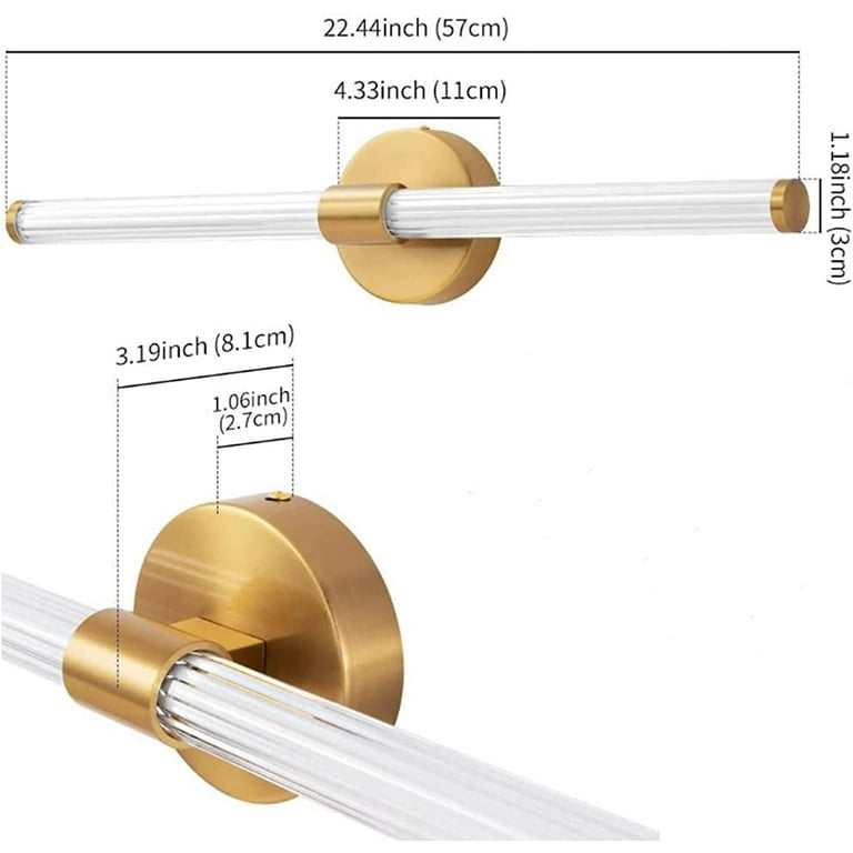 ADISUN Long Strip LED Wall Lamp, 20W Modern Wall Sconce Linear