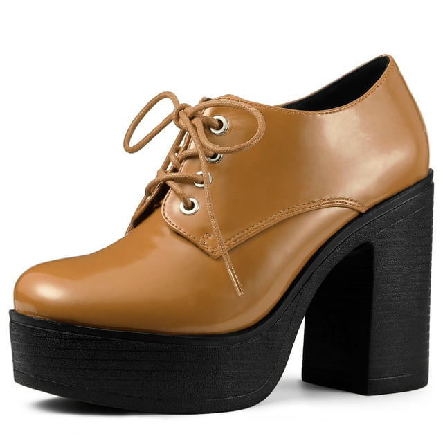 Unique Bargains Women's Platform High Block Heel Ankle Boots