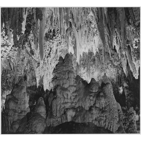 Formations along the wall of the Big Room near Crystal Spring Home Carlsbad Caverns National Park New Mexico 1933 - 1942 Poster Print by Ansel (Best Place To Stay Near Carlsbad Caverns)