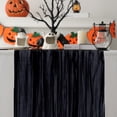 thumbnail image 1 of Musbetu Chemin de Table de Mariage Style Gaze Halloween Plissé Noir Pur Anti-Taches Réutilisable Protection de Table Décoration Bal Banquet, 1 of 7