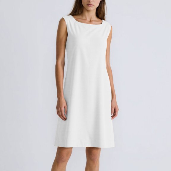 Nuoqisi Womens Summer Crew Neck Sleeveless Dress Casual Basic Beach Sunshine Cotton Linen Loose Fitted Mini Dress 2026