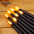 thumbnail image 6 of Black Halloween Flameless Taper Candles with Remote, Battery Powered Flickering LED Candlesticks Set of 10, 6 of 17