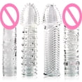 thumbnail image 4 of Condón reutilizable, anillos de cristal para pene, mangas para pene, extensión de pene, funda para agrandar para hombres, 4 of 5