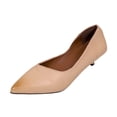 thumbnail image 2 of Samdudou Pumps for Women Closed Toe Pointed Toe Kitten Heel V-Cut Vamp Slip On Dress Shoes Classic Office Wedding Evening Party Footwear, 2 of 9