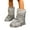 Light Gray, variant on Women's Furry Boots Winter Mid Calf Snow Boots Fleece Lined Booties Fashion Flat Slip Indoor Outdoor Shoes Brown 7