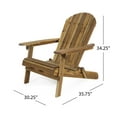 thumbnail image 4 of Michaela Outdoor 5 Piece Acacia Wood Adirondack Chair Set with Wood Burning Concrete Fire Pit, Natural Stone, Natural, 4 of 10