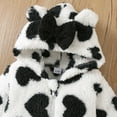 thumbnail image 6 of XDZJLR Toddler Animal Jumpsuit Adorable Girls With Heart Bow Design Cozy Winter Romper Soft Fleece Lined Homewear Loungewear Pajamas Black 0-3 Months, 6 of 9