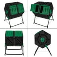 thumbnail image 4 of Dual Chamber Grow Tumbling Composter Tumbler Twin Compartment Chamber Outdoor Garden Steel Rotating Batch Compost Bin 2 Doors, 4 of 7