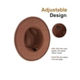 thumbnail image 5 of Gustave Wide Brim Fedora Panama Hat for Women Men Western Rancher Suede Hat with Belt Buckle - White, 5 of 7
