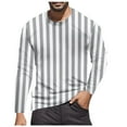thumbnail image 2 of GBSYEWXS Shirts For Men Crew Neck Fashion Tee Vertical Striped Print Comfortable Grey T-Shirts, 2 of 4