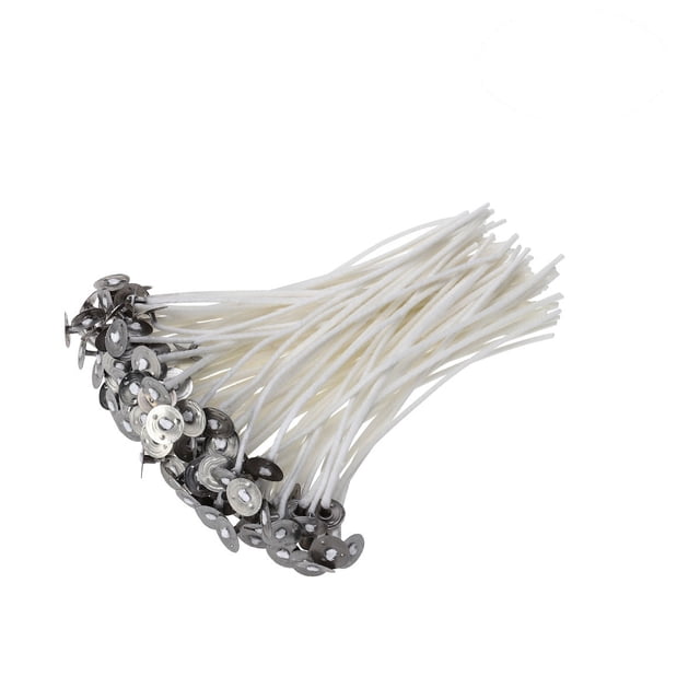 EeaseMX 100 mechas de algodón para velas con bajo nivel de humo y pestañas para hacer velas (15 cm)