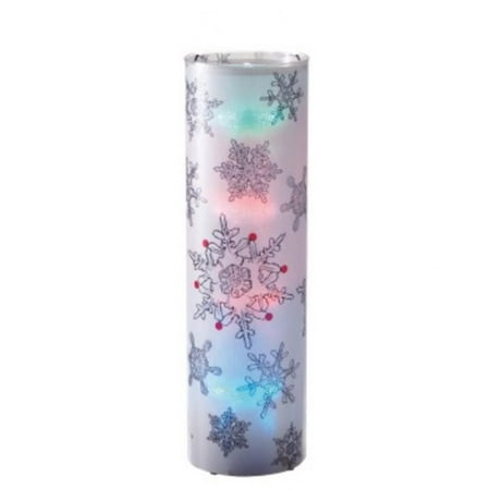 24" Battery Operated Transparent Snowflake Styles LED Color Changing Lighted Christmas Lantern