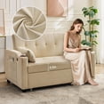 thumbnail image 6 of Sofa Bed Couch, Futon Sleeper Couches with Pull Out Bed, USB Convertible Sofa Cama for Small Spaces, Living Room or Rv 3 in 1 Loveseat Furniture That Turns into Lounge Recliner, 6 of 9
