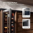 thumbnail image 5 of Ca'Lefort 28 Bottle Wine Refrigerator and Cooler, 15 inch Dual Zone Wine Fridge with Tempered Glass Door for Home/Office(Left Opening), Built-in & Freestanding, 5 of 8