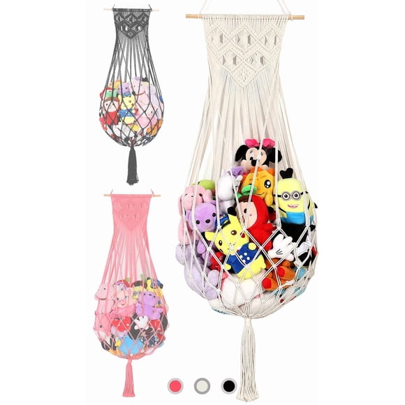 Hamaca Amdermi de macramé con forma de animal de peluche para colgar en la pared, 140 cm