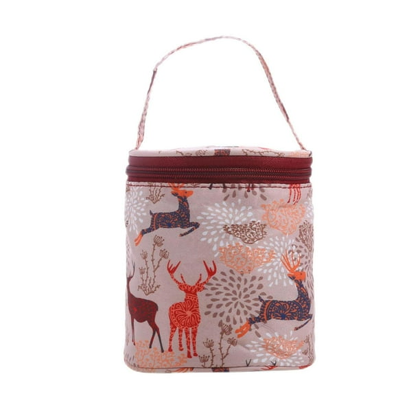 Bolsa portátil para guardar hilo, tejer, crochet, tejer, poliéster, organizador de manualidades Ciervo