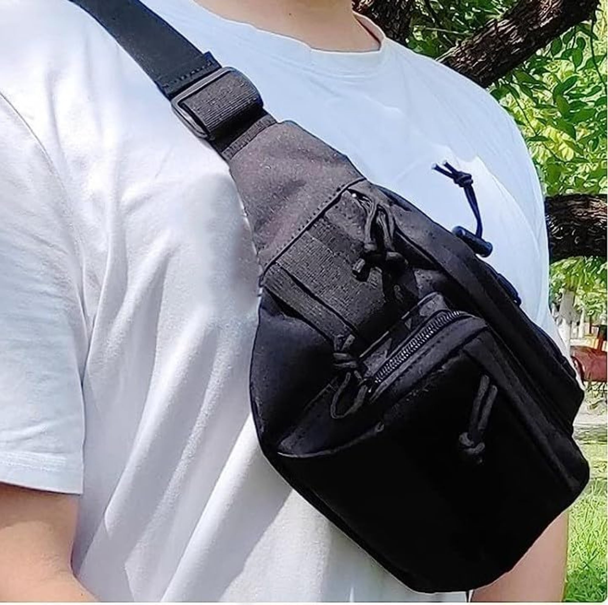 Men's Fanny Pack Waist Bag with Adjustable Strap, Multi Zipper Pockets, Hip Belt Bag