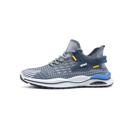 

Harsuny Men Walking Breathable Trainers Lace Up Hiking Lightweight Anti Slip Sneakers Blue 7.5