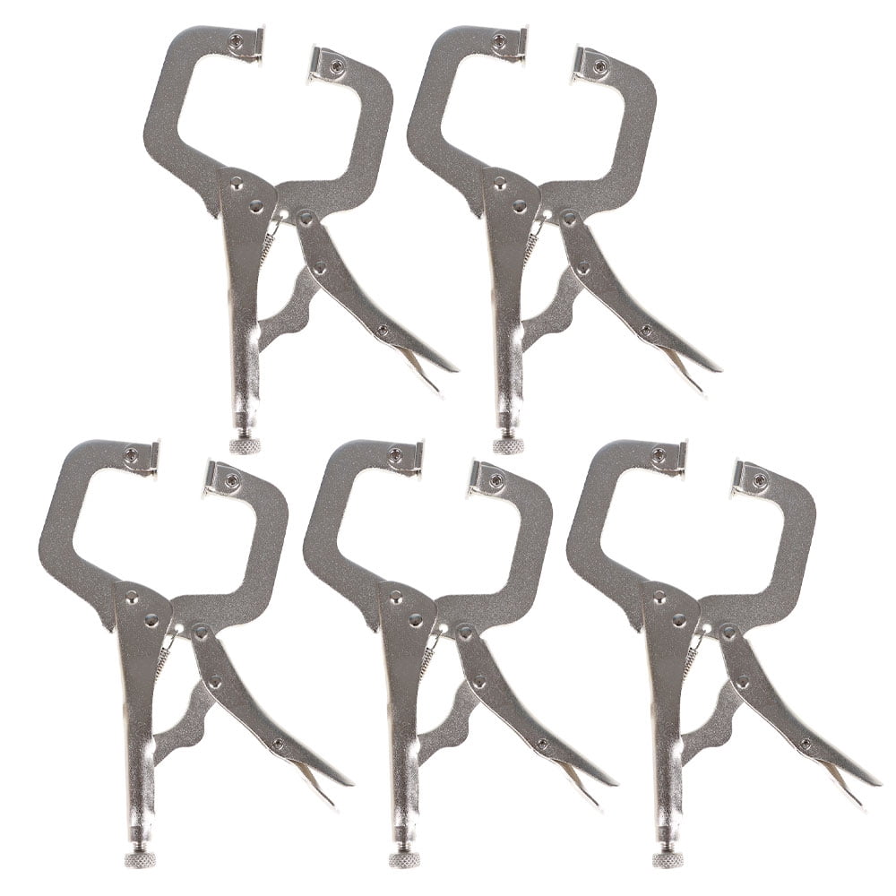 findmall 5Pcs 6 Inch Locking C Clamps with Swivel Pads Heavy Duty C-Type Locking Plier Table and Tool Vise Grip