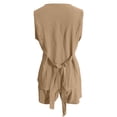 thumbnail image 6 of Short Sets for Women Sleeveless Tie Back V Neck Button Cardigan Vest and Shorts 2 Piece Matching Set Work Sets, 6 of 6