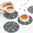 thumbnail image 7 of Pofeuu Cartoon Space Print Leather Coasters Set of 6, Round Cups Mugs Mat Pad for Home Kitchen Heat Resistant Drink Coasters,Round Shape, 7 of 7