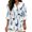 Eagle Forest Ink Painting, variant on FKELYI Faux Linen Blouse for Women Aztec Tribal Geometric Blue Print Summer Shirts with Rolled Cuff Sleeve Design Ladies Vacation Outfits Relaxed Fit Top Shirts, M