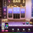 thumbnail image 5 of Homieasy Cabinet Bar with Power Outlet & LED Light, Wine Bar Cabinet with Wine and Glasses Rack, Home Coffee Bar Cabinet, Buffet Sideboard with Storage shelf for Kitchen, Dining Room, White, 5 of 6