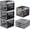 Stone, variant on Collapsible Milk Crate 25L (6.6 Gal), 50 lb Capacity Heavy Duty Folding Crate – Stackable Storage Crates with File Rails, Plastic Collapsible Crates - Red