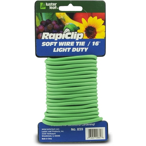 Luster Leaf Rapiclip Vinyl Stretch Plant Tie Flexible Garden Wire - Reusable - 150ft, Green