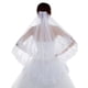 thumbnail image 4 of Velo de novia de encaje, velo de novia de 2 niveles con encaje y lentejuelas para mujer, probado y confiable, 4 of 10