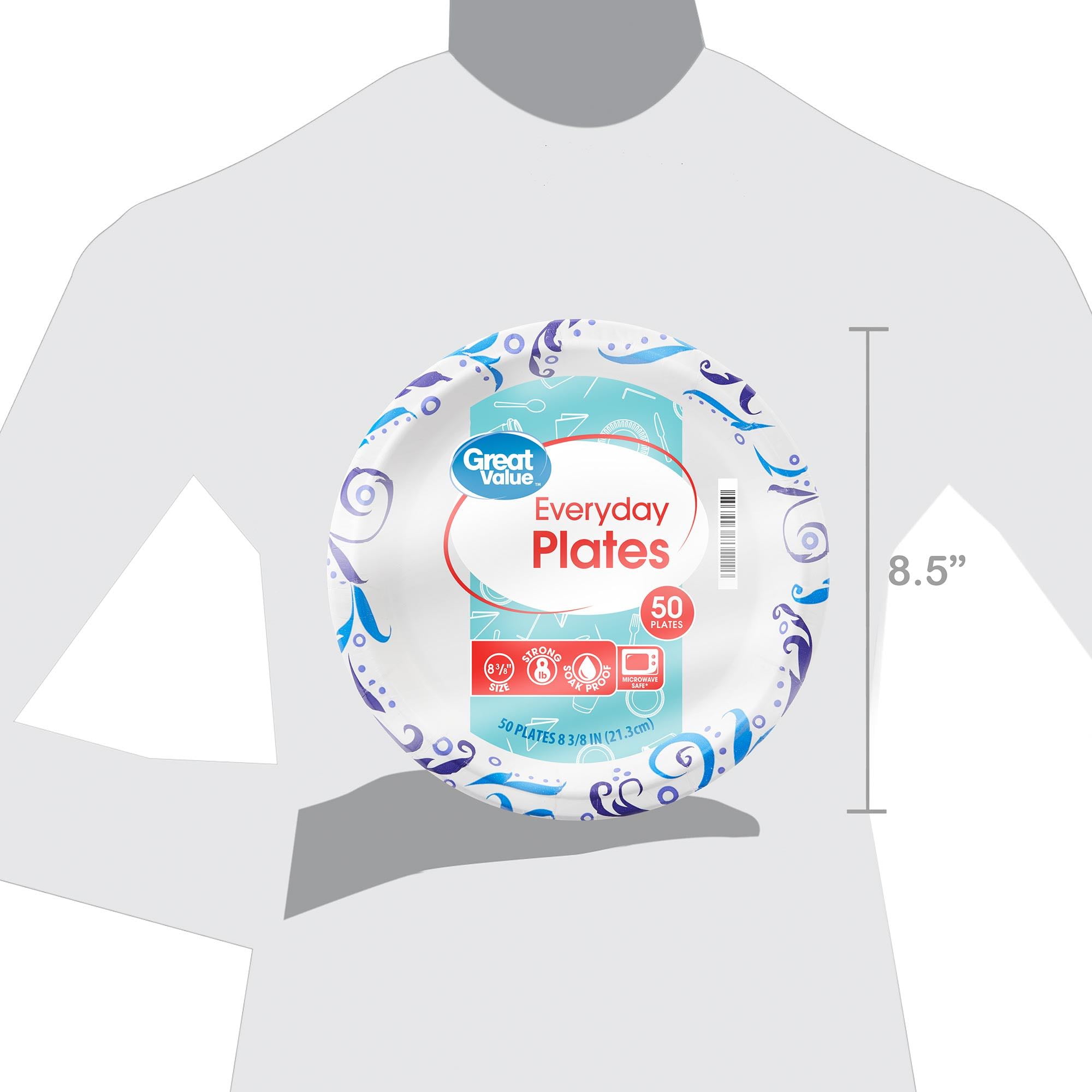 Great Value Brandclub Great Value Everyday Paper Plate 8.5