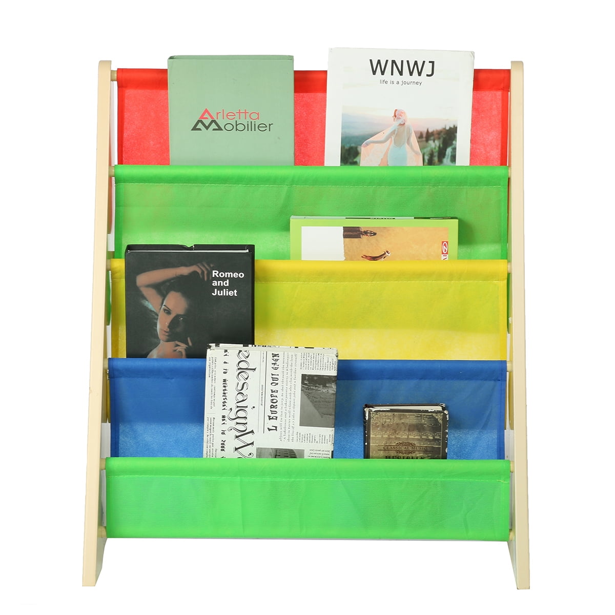 Download kids Book Storage Organizer Rack, Kids Book Organizer Non-woven Fabric Storage Bin, Bookcase ...