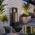 thumbnail image 2 of VBAL 40"H Outdoor Contemporary Faux Slate Resin Waterfall Fountain with Warm LED Lights, Home Art Decor for Garden, Patio, Yard, Deck, Porch, Balcony in Gray, 2 of 8