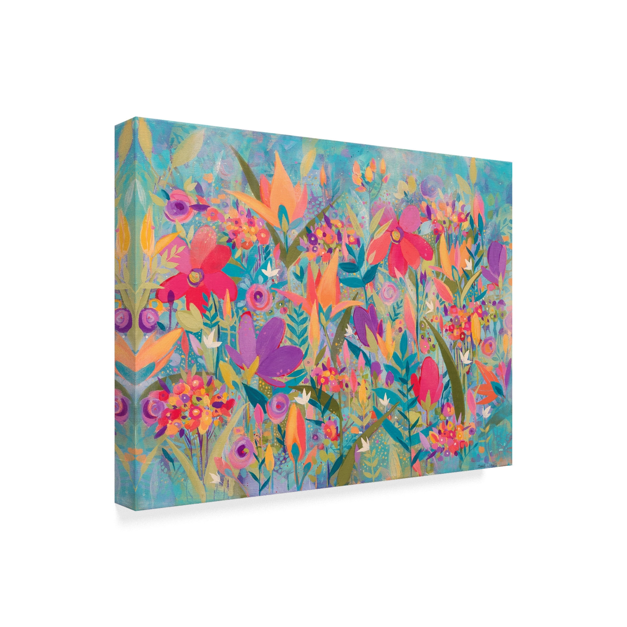Trademark Fine Art 'Wild Flowers Abstract Modern' Canvas Art by Sue Davis