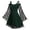 Green, variant on Fesfesfes Women Gowns Patchwork Skull Lace Splicing Long Sleeve Vintage Party Dress Plus Size $10