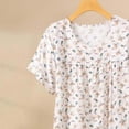 thumbnail image 5 of Chemise de Nuit pour Femmes, Manches Courtes à Col Rond Imprimé, Robe d'Allaitement, Rayonne Spandex Douce, Robe de Détente Longueur Genou, 5 of 5