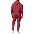 thumbnail image 5 of Men's Fall/Winter Hooded Sports Set, for Casual Training and Cold Weather Activities,Vermilion,2XL, 5 of 9
