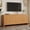 Natural, variant on 65.74" TV Stand, Farmhouse Curved Edge Media Console for TVs up to 70", Minimalist Wood Grain Cabinet with Adjustable Shelves and Cable Management, Black