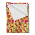 thumbnail image 2 of Fruit Soft Flannel Fleece Throw Blanket, Tropical Nature Fruits with Orange Watermelon and Strawberries Colorful Vegan Food, Cozy Plush for Indoor and Outdoor Use, 50" x 70", Multicolor, by Ambesonne, 2 of 5