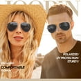 thumbnail image 3 of Joopin Polarized Aviation Sunglasses for Men Women Classic Mirrored Lens UV Protection Sun Glasses (Silver Black), 3 of 7