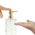 thumbnail image 3 of Unique Bargains 1 Pc Cylinder Glossy Soap Dispenser 14.2oz Clear Gold Tone, 3 of 6