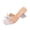 Beige, variant on Black Ladies Wine Glass Heel Slippers Transparent Rhinestone Bow Decor For Summer Outdoor Daily Casual Party Leisure Comfortable Wearing