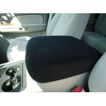 Auto Console Covers- Fits the Chevy Silverado 2007-2013 1500, 2500HD, 3500HD (5 passenger with front Bucket Seats) Center Console Armrest Lid Cover Fleece Fabric. (Black)