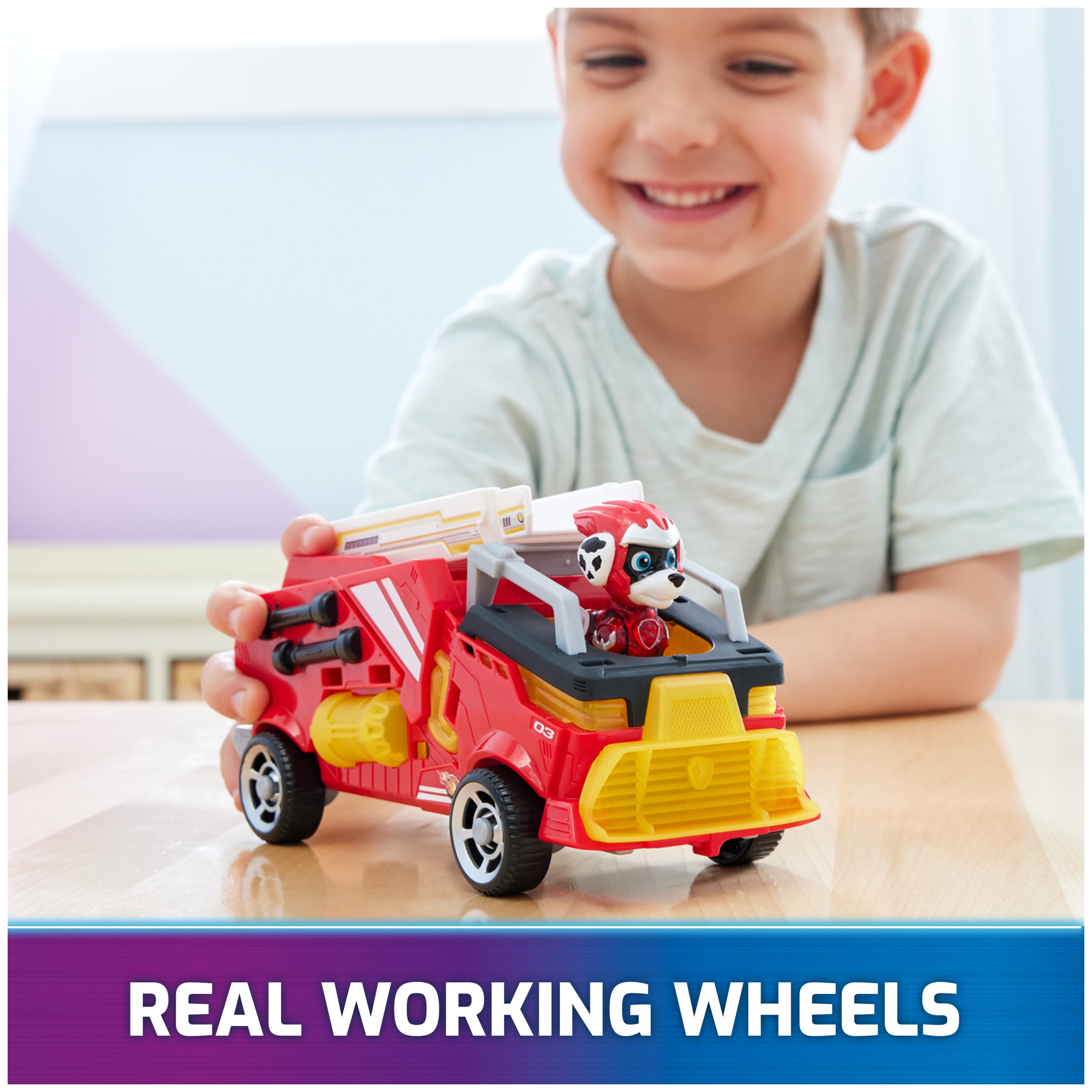 PAW Patrol: The Mighty Movie, Firetruck with Lights, Sounds & Marshall Figure, Ages 3+