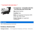 thumbnail image 2 of Air Compressor - Compatible with 2016 - 2018 Mercedes-Benz GLE63 AMG 2017, 2 of 2