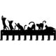 thumbnail image 3 of Llavero de pared con diseño de gato negro, 6 estilos, 10 ganchos, organizador de metal personalizado con diseño de animales de granja., 3 of 9
