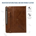 thumbnail image 4 of Case for Samsung Galaxy Tab S9 Ultra/S8 Ultra 14.6",Decase Premium Tri-Fold Protection Stand Wallet Tablet Shell Handbag With Crossbody Strap,for 14.6" Samsung Tab SM-X910/X916/X900/X906 - Brown, 4 of 6
